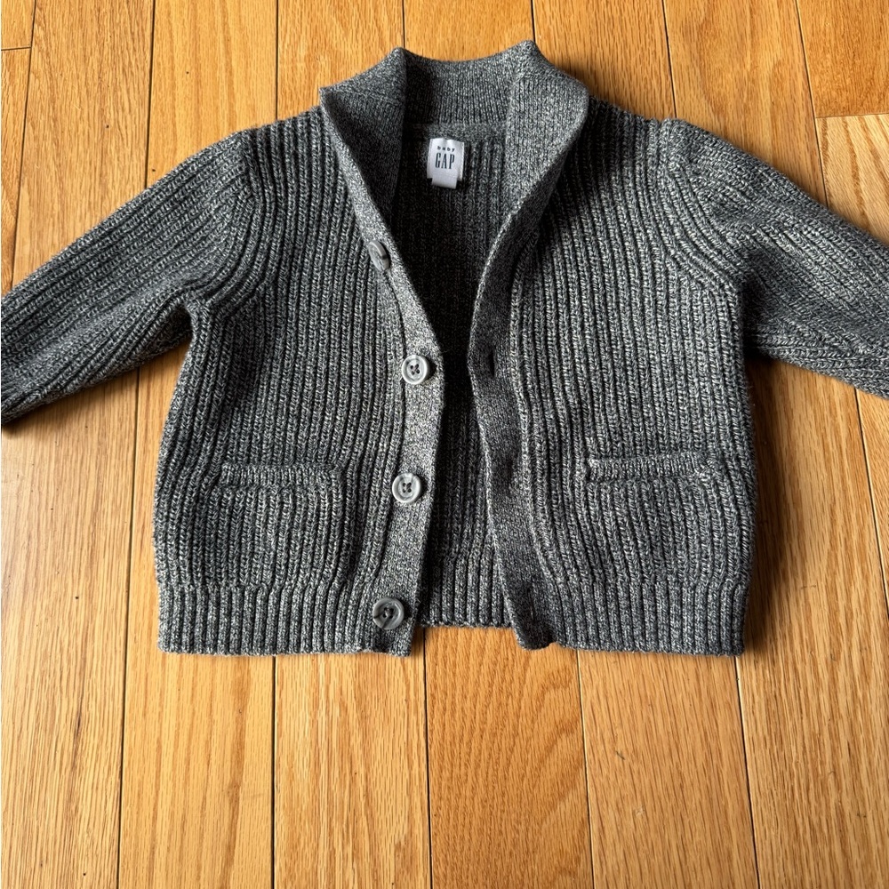 GAP 12-18 month Toddler old man Charcoal Knit Sweater